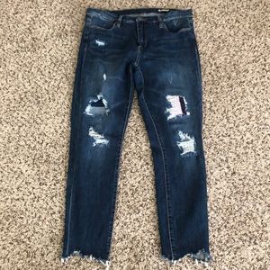 Blank NYC Jeans Patchwork Distressed Blue Denim SZ 31
